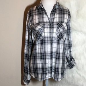 SAM EDELMAN Black Grey White Button Down Shirt NWT